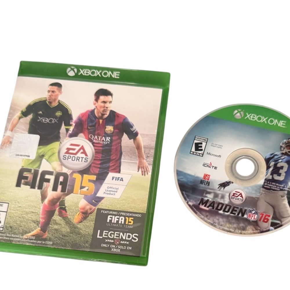 Mint Disc Xbox One Fifa 15 2015 & Madden 16 2016 Video Game Lot